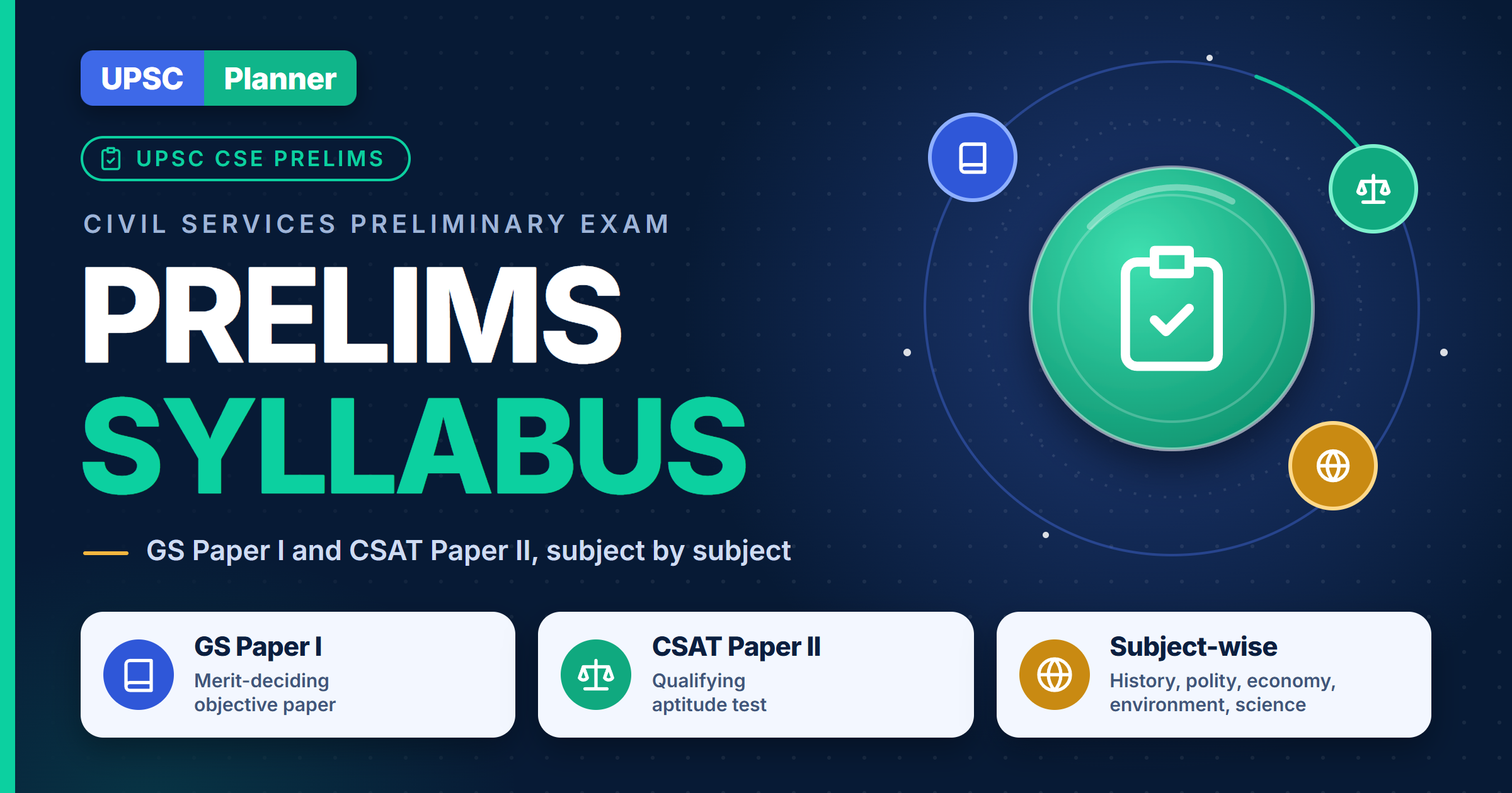 UPSC Prelims Syllabus 2026: GS Paper 1 & CSAT Paper 2 Subject-wise Breakdown