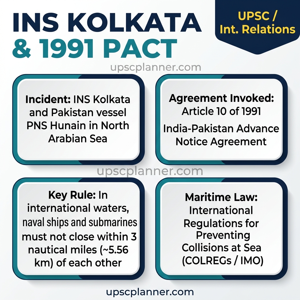 INS Kolkata-PNS Hunain Incident and the 1991 India-Pakistan Agreement