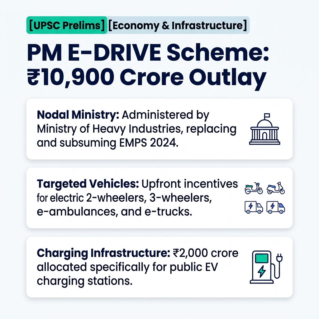 PM E-DRIVE Scheme: ₹10,900 Crore Push for Electric Mobility